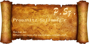Prosznitz Szilamér névjegykártya